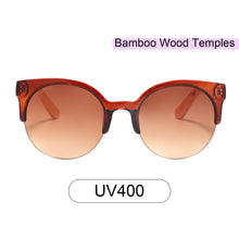 Load image into Gallery viewer, Foster 1035-2 Clubmaster Round Tinted Sunglasses Brown