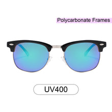 Load image into Gallery viewer, Fulton St 1608M-1 Clubmaster Mirrored Reflective Sunglasses Blue