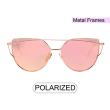 Load image into Gallery viewer, Selma 2202M-10 Round Rectangular Polarized Mirrored Reflective Sunglasses Rose