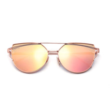 Load image into Gallery viewer, Selma 2202M-10 Round Rectangular Polarized Mirrored Reflective Sunglasses Rose