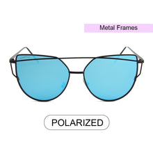 Load image into Gallery viewer, Selma 2202M-4 Round Rectangular Polarized Mirrored Reflective Sunglasses Blue
