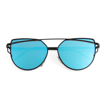 Load image into Gallery viewer, Selma 2202M-4 Round Rectangular Polarized Mirrored Reflective Sunglasses Blue