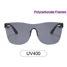 Load image into Gallery viewer, Santa Barbara F1002-1 Frameless Rectangular Oversized Tinted Sunglasses Black