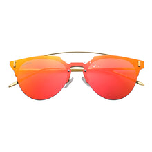 Load image into Gallery viewer, Tracy F1005M-5 Frameless Clubmaster Mirrored Reflective Sunglasses Orange