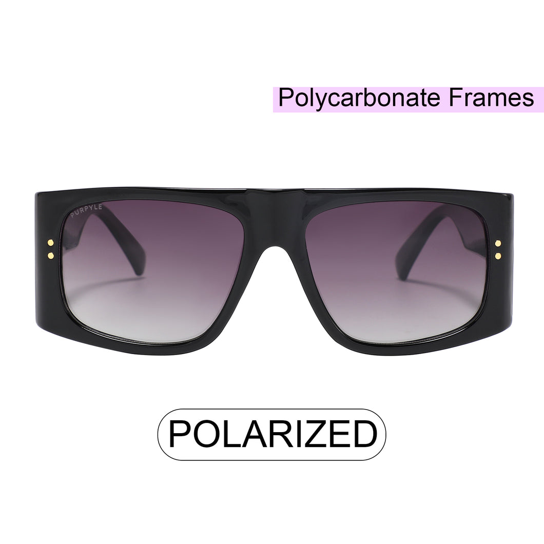 Kendall 1959-1 Rectangular Polarized Tinted Sunglasses Purple