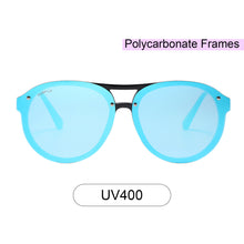 Load image into Gallery viewer, Industry 2134M-4 Double Bridge Aviator Mirrored Reflective Sunglasses Blue
