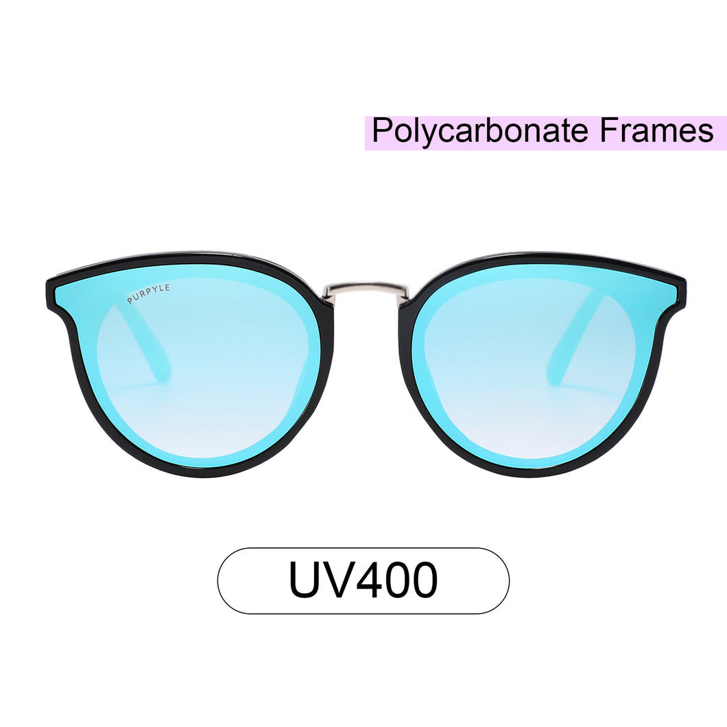 Portola 2141M-4 Classic PC Lens Mirrored Sunglasses Blue