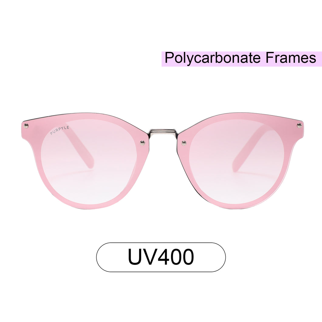 Santa C 2143M-10 Classic Mirrored Reflective Sunglasses Pink