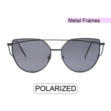 Load image into Gallery viewer, Selma 2202-1 Round Rectangular Polarized Tinted Sunglasses Black
