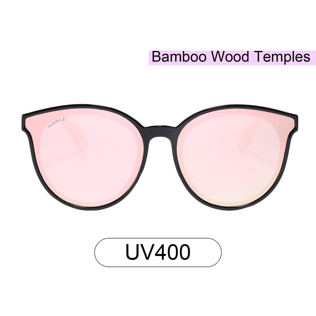 Hermosa 314M-10 Classic Round Tinted Sunglasses Pink