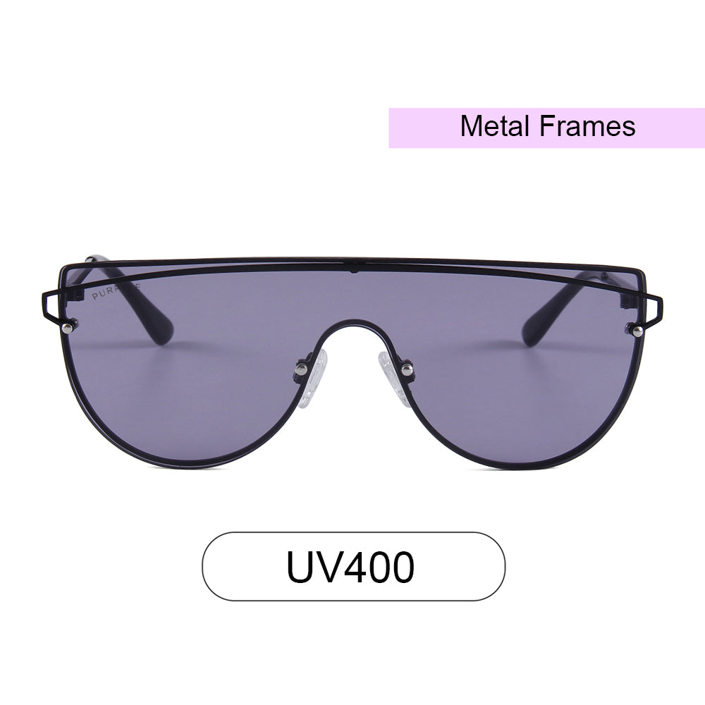 Seaside 3485-1 Shield Mirrored Sunglasses Black