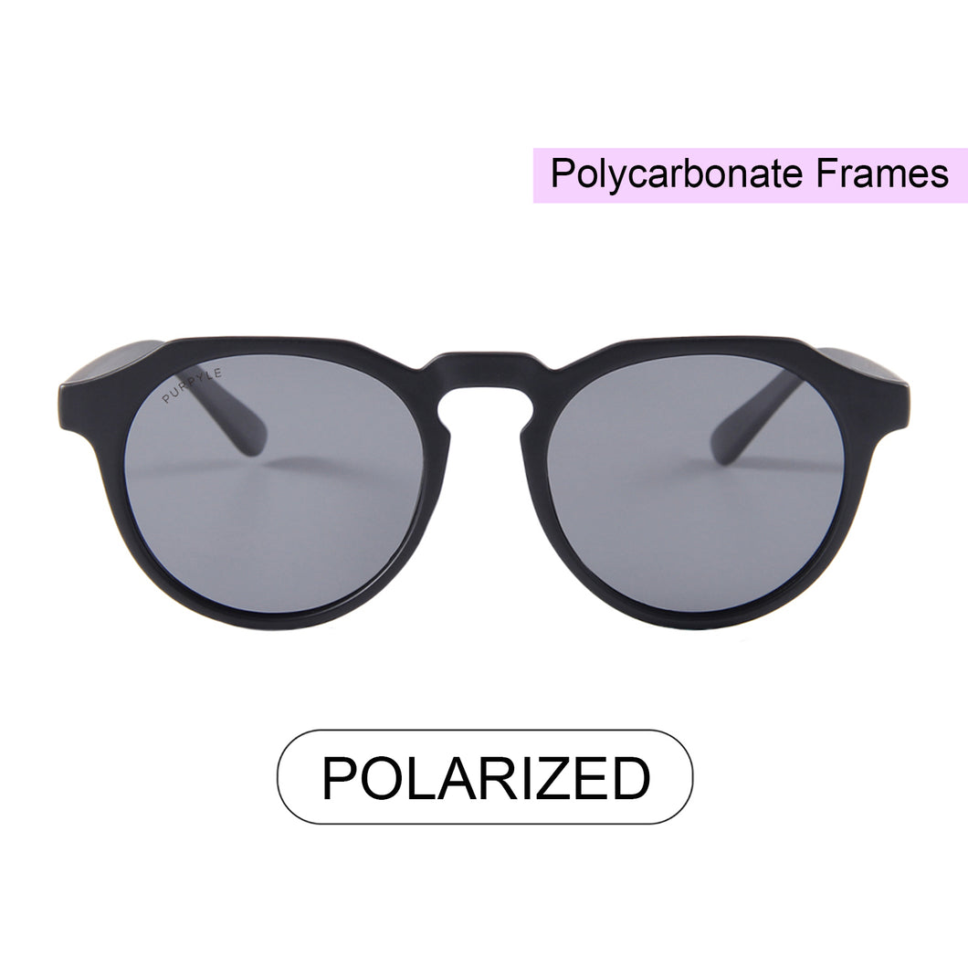 Westchester 4367-1 Round Polarized Tinted Sunglasses Black