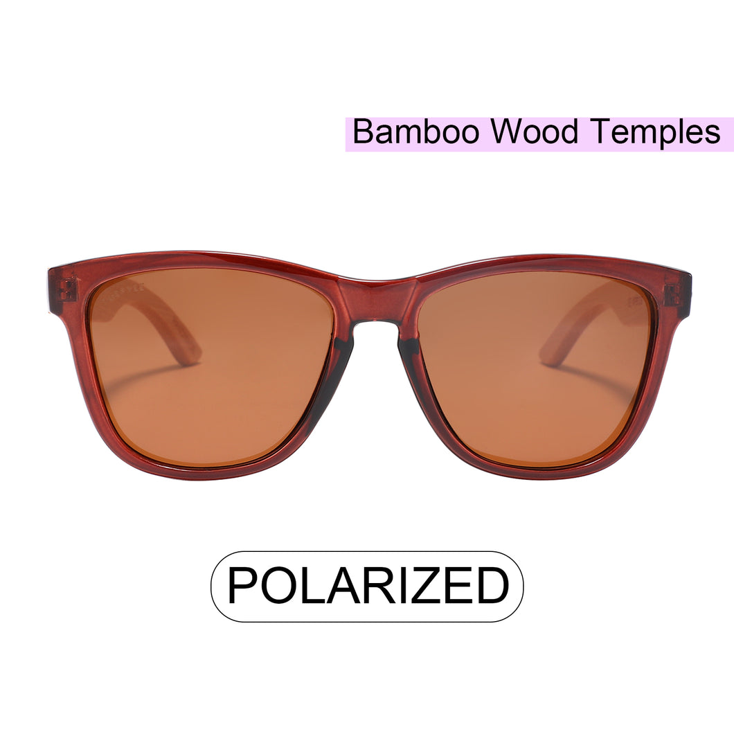 Newport B1039-2 Classic Polarized Tinted Sunglasses Brown